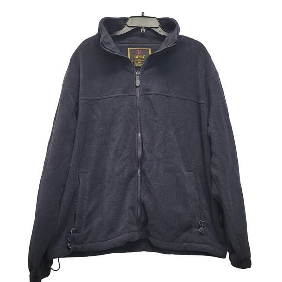 Baru Sports Mens 2XL Polyester Full Zip Drawstring Waist Soft Fleece Jacket - Picture 1 of 4